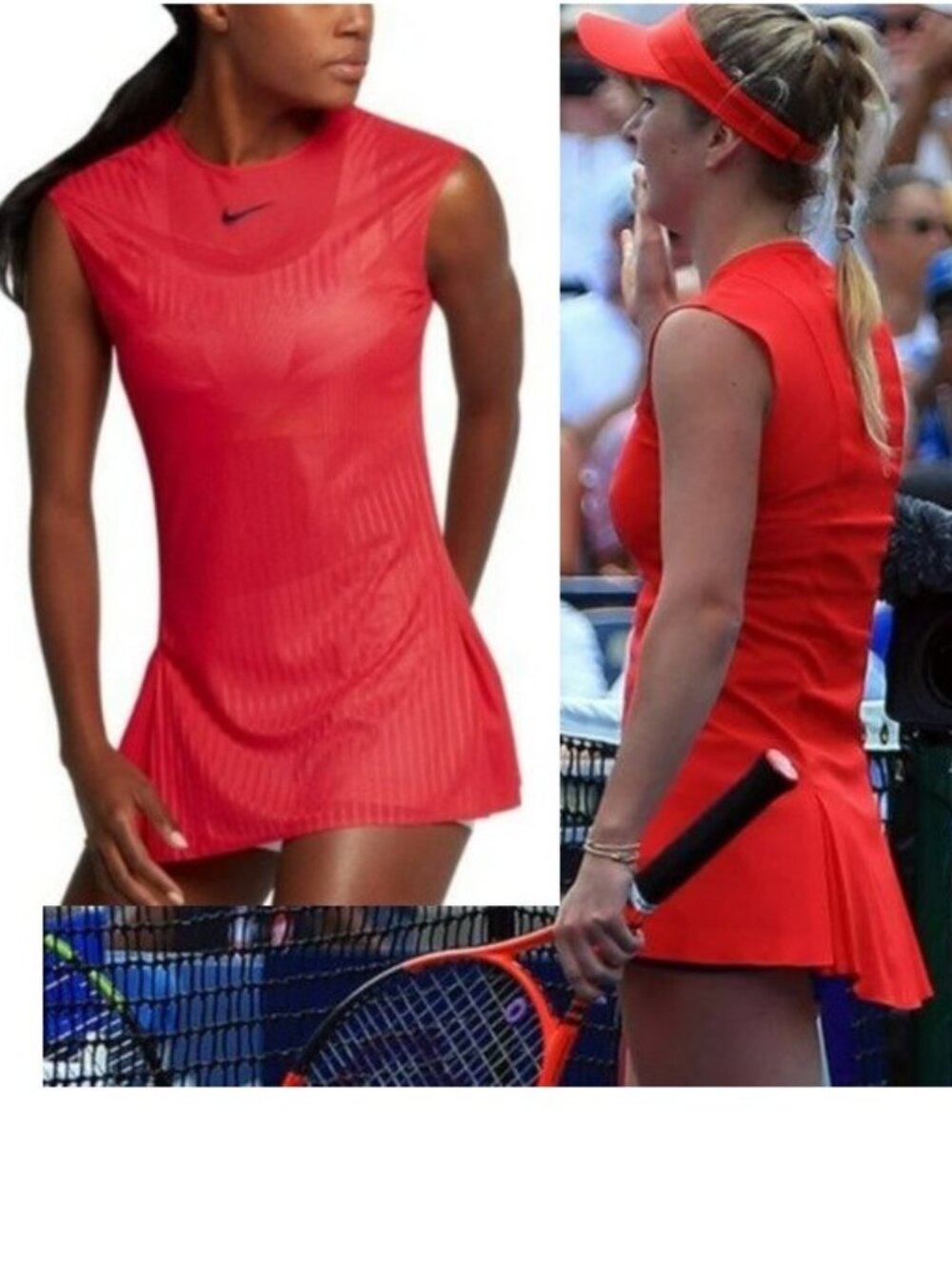 Nwt Nike Court Tennis Dress Pleated Skirt Pretty L Large Red